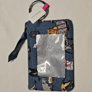 Vera Bradley Cat's Meow Zip ID Case Cotton NWT